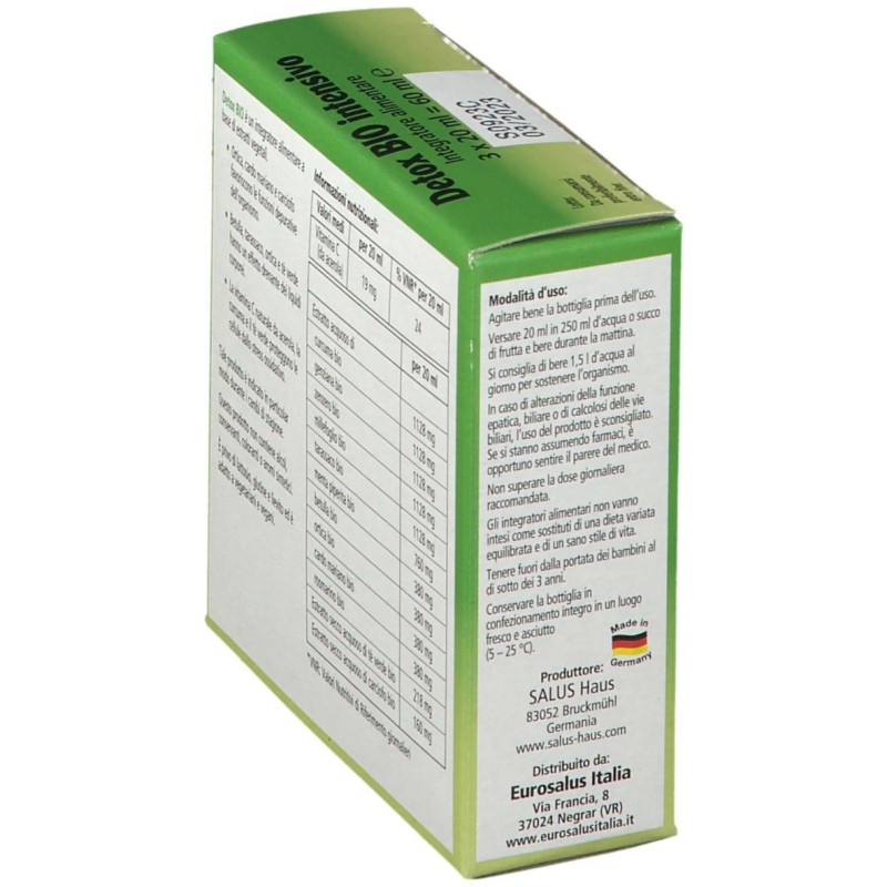 Confezione commerciale diSalus Detox Bio Intensivo Integratore Depurativo 3 Flaconi x 20ml Confezione commerciale diSalus Detox Bio Intensivo Integratore Depurativo 3 Flaconi x 20ml