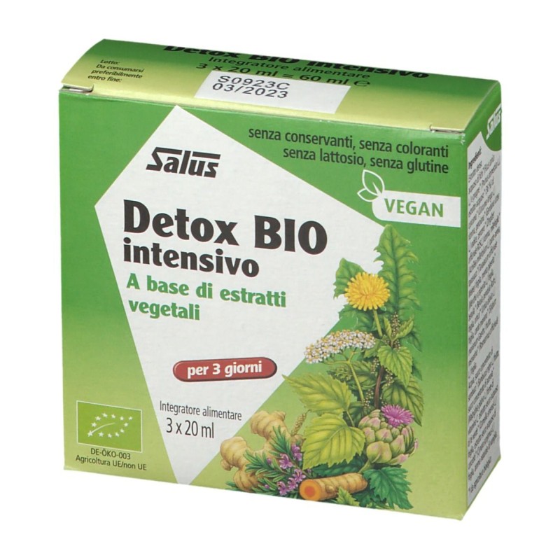 Immagine reale di Salus Detox Bio Intensivo Integratore Depurativo 3 Flaconi x 20ml Immagine reale di Salus Detox Bio Intensivo Integratore Depurativo 3 Flaconi x 20ml