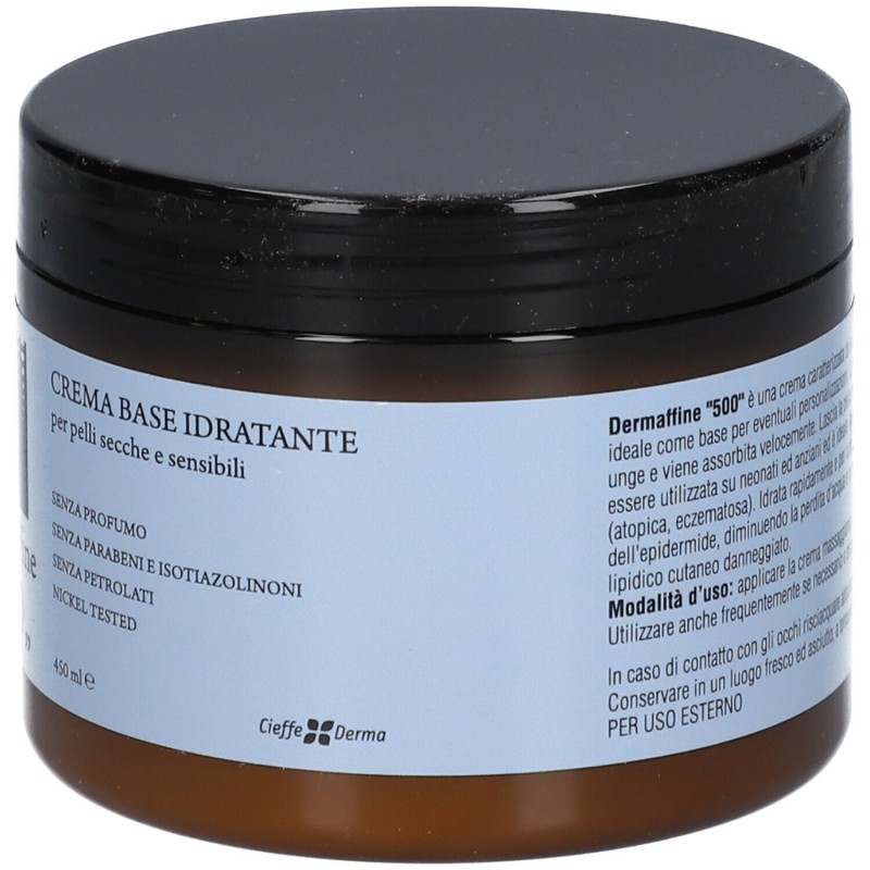 Dettaglio del packaging di Dermaffine 500 Crema per Pelli Secche 450ml Dettaglio del packaging di Dermaffine 500 Crema per Pelli Secche 450ml