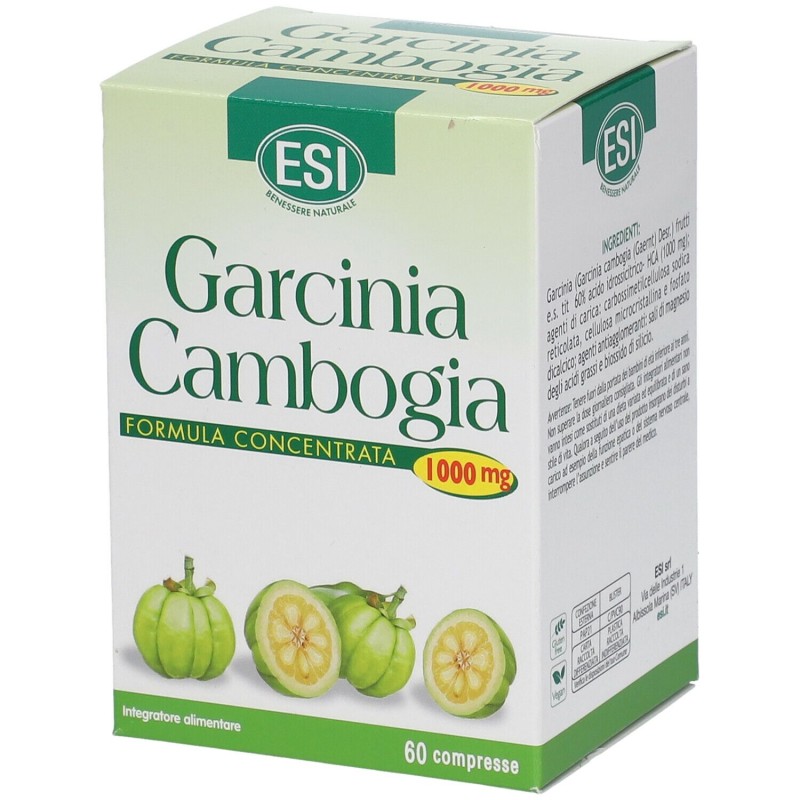 Pack ufficiale del prodotto Esi Garcinia Cambogia 1000mg Integratore per Controllo del Peso 60 Compresse Pack ufficiale del prodotto Esi Garcinia Cambogia 1000mg Integratore per Controllo del Peso 60 Compresse