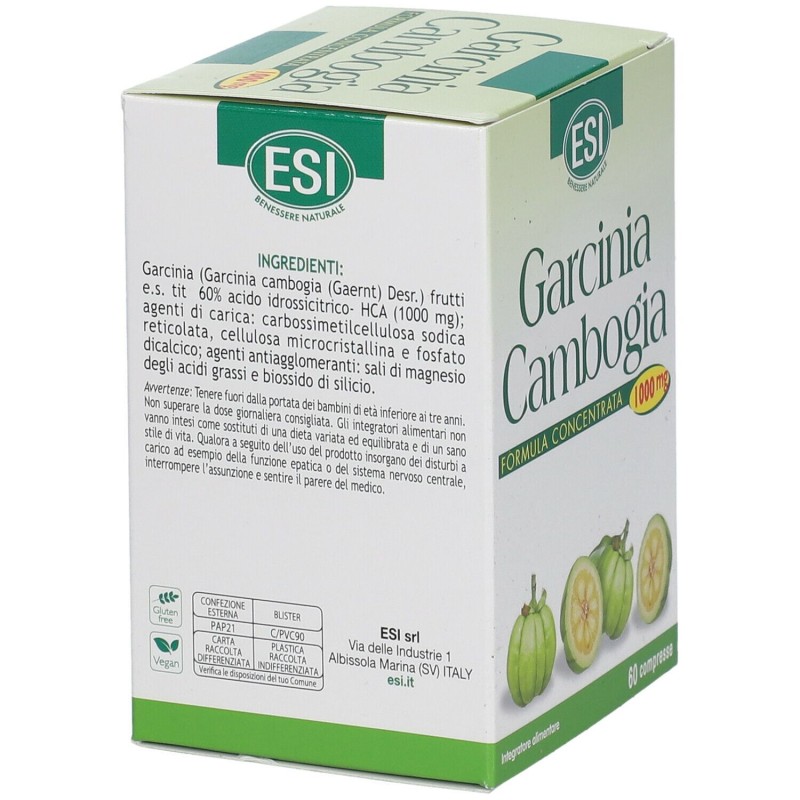 Foto esplicativa di Esi Garcinia Cambogia 1000mg Integratore per Controllo del Peso 60 Compresse Foto esplicativa di Esi Garcinia Cambogia 1000mg Integratore per Controllo del Peso 60 Compresse