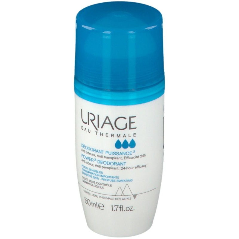 Presentazione grafica di Uriage Deo Power3 Roll On per Traspirazione Intensa 50ml Presentazione grafica di Uriage Deo Power3 Roll On per Traspirazione Intensa 50ml