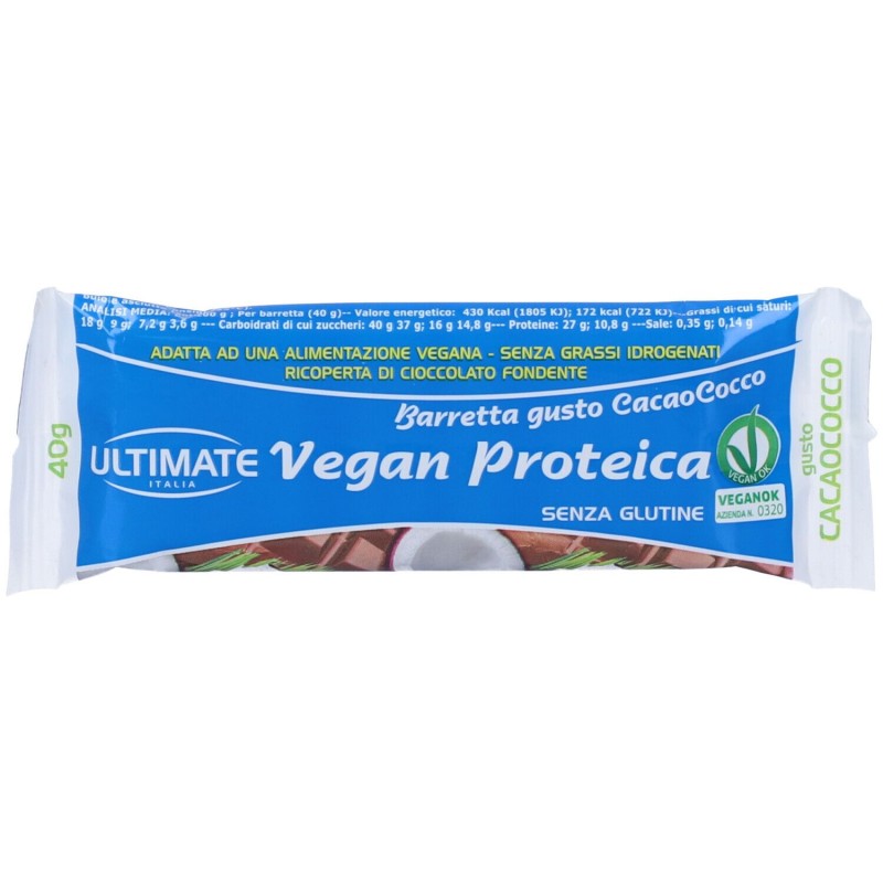 Aspetto del prodotto Barretta Vegan Proteic CacaoCocco per Energia e Proteine 40 g Aspetto del prodotto Barretta Vegan Proteic CacaoCocco per Energia e Proteine 40 g
