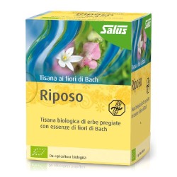 Dettaglio del packaging di Salus Tisana ai Fiori Di Bach Riposo per il Sonno 15 Bustine