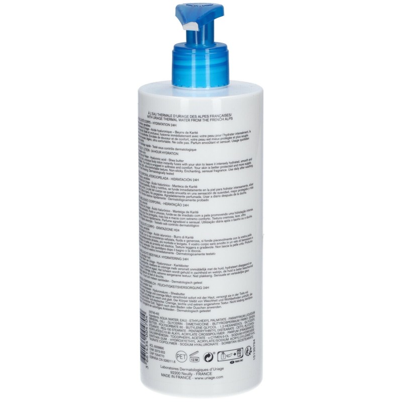 Foto illustrativa del packaging di Eau Thermale Lait Corpo per Idratazione Intensa 500ml Foto illustrativa del packaging di Eau Thermale Lait Corpo per Idratazione Intensa 500ml