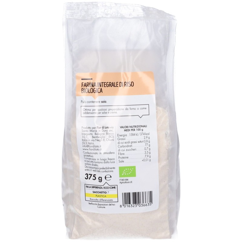 Confezione sigillata di Fior Di Loto Farina Di Riso Integrale Alimento Biologico 375g Confezione sigillata di Fior Di Loto Farina Di Riso Integrale Alimento Biologico 375g