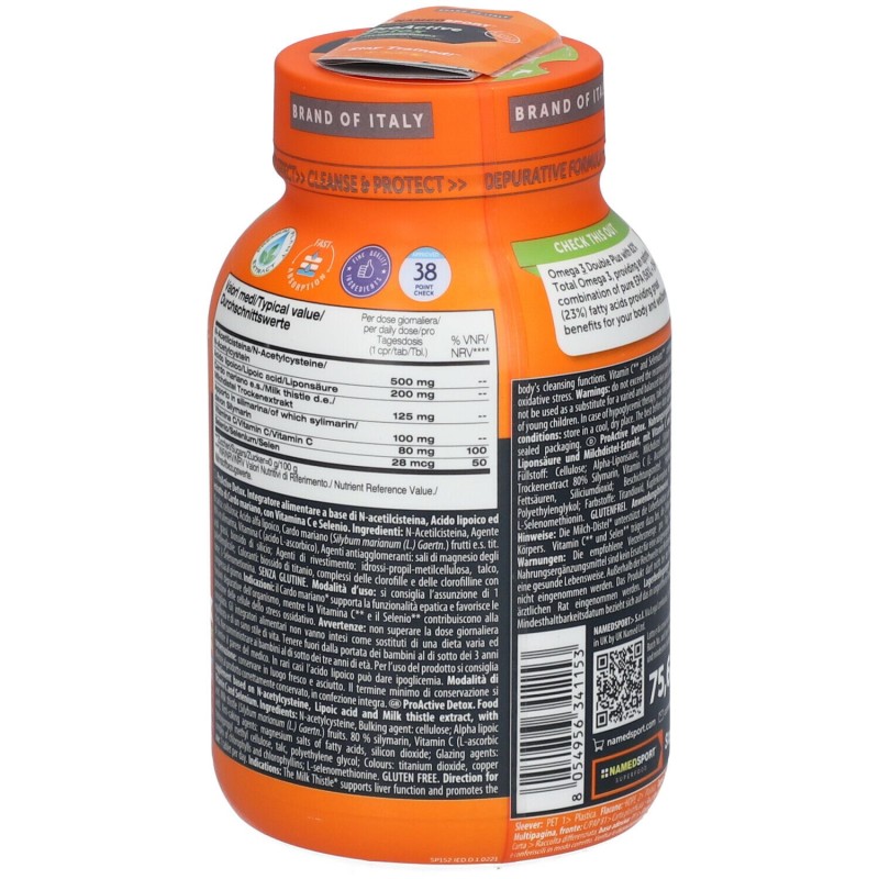 Packaging del prodotto Named Sport Proactive Detox Integratore per il Fegato 60 Compresse Packaging del prodotto Named Sport Proactive Detox Integratore per il Fegato 60 Compresse