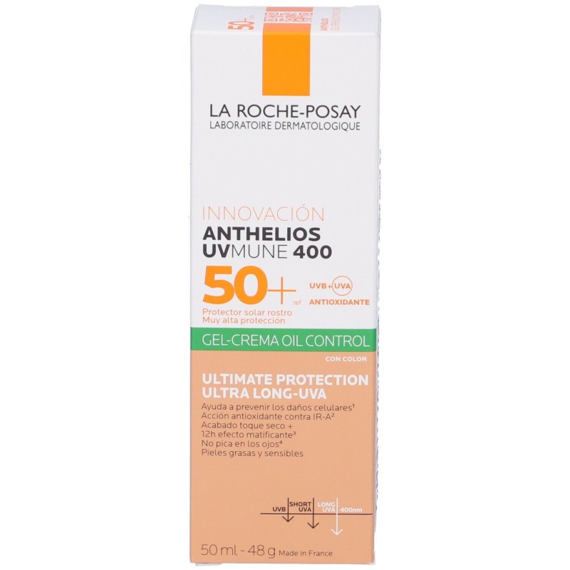 Immagine reale di La Roche Posay Anthelios Gel Crema Solare Colorata Tocco Secco Viso SPF50+ Pelle Grassa 50ml Immagine reale di La Roche Posay Anthelios Gel Crema Solare Colorata Tocco Secco Viso SPF50+ Pelle Grassa 50ml