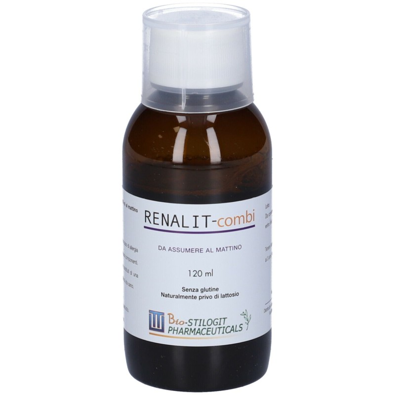Foto illustrativa del packaging di Renalit Combi Integratore per Vie Urinarie Sciroppo 120ml e 12 Compresse Foto illustrativa del packaging di Renalit Combi Integratore per Vie Urinarie Sciroppo 120ml e 12 Compresse