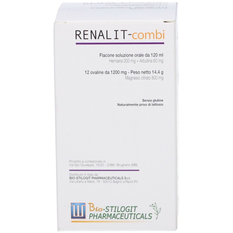 Pack ufficiale del prodotto Renalit Combi Integratore per Vie Urinarie Sciroppo 120ml e 12 Compresse Pack ufficiale del prodotto Renalit Combi Integratore per Vie Urinarie Sciroppo 120ml e 12 Compresse
