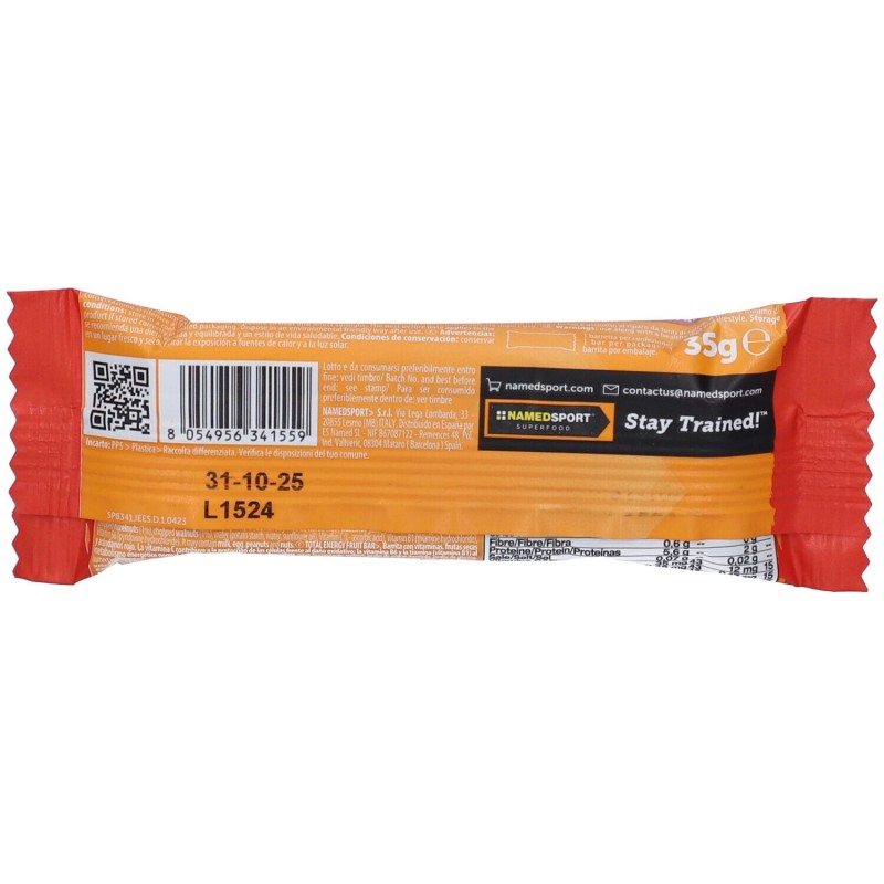 Scatola integra del prodotto Named Total Energy Fruit Bar Barretta Energetica al Mirtillo e Noci 35g Scatola integra del prodotto Named Total Energy Fruit Bar Barretta Energetica al Mirtillo e Noci 35g