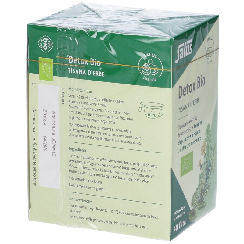 Foto esplicativa di Salus Detox Bio Integratore per Drenare Tisana 40 Filtri Foto esplicativa di Salus Detox Bio Integratore per Drenare Tisana 40 Filtri