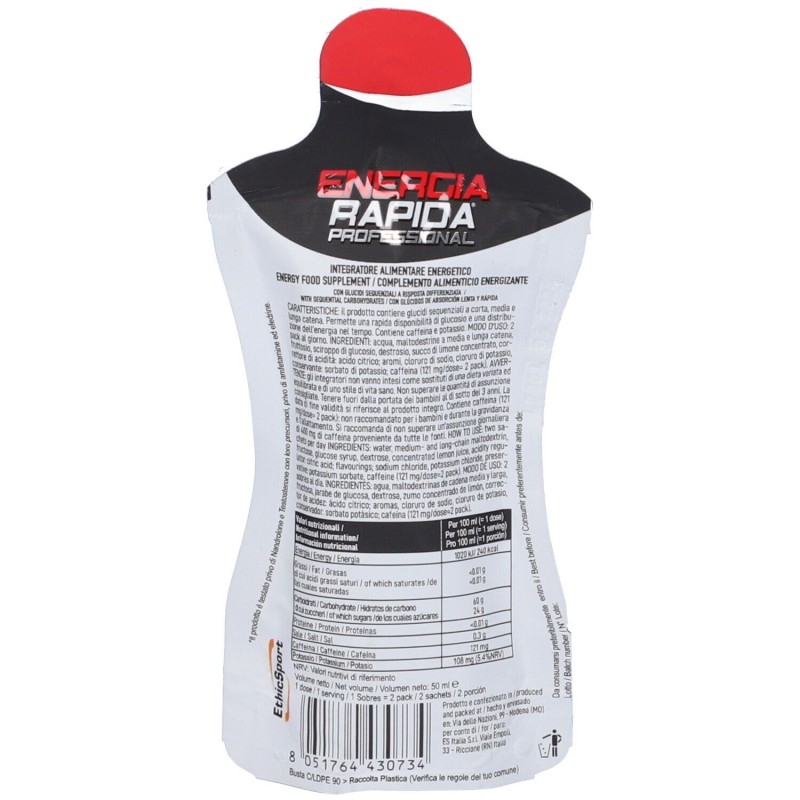 Dettaglio del packaging di Ethicsport Energia Rapida Professional Cola per Energia 50ml Dettaglio del packaging di Ethicsport Energia Rapida Professional Cola per Energia 50ml