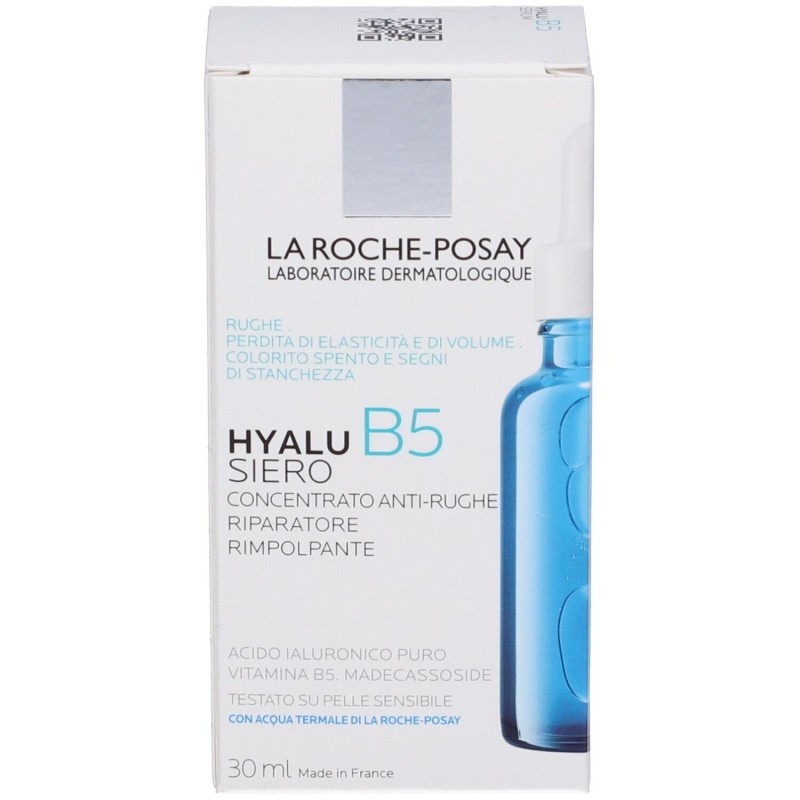Dettaglio del packaging di La Roche Posay Hyalu B5 Siero Viso Antirughe 30ml
