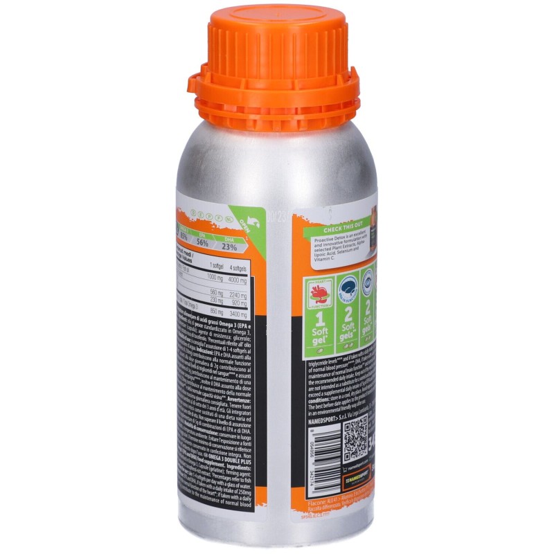 Scatola originale del prodotto Named Sport Omega 3 Double Plus Integratore con Omega 3 240 Capsule Scatola originale del prodotto Named Sport Omega 3 Double Plus Integratore con Omega 3 240 Capsule
