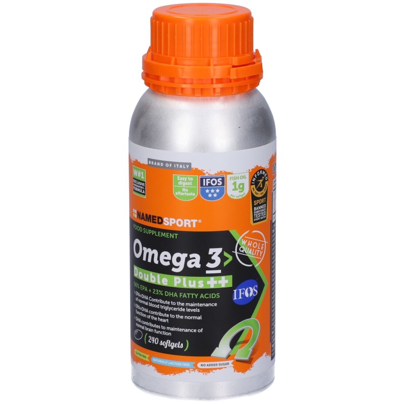 Foto ravvicinata di Named Sport Omega 3 Double Plus Integratore con Omega 3 240 Capsule Foto ravvicinata di Named Sport Omega 3 Double Plus Integratore con Omega 3 240 Capsule