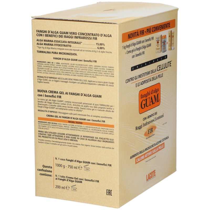 Pack ufficiale del prodotto Guam Fir Fanghi D'alga per Cellulite Confezione da 1 kg