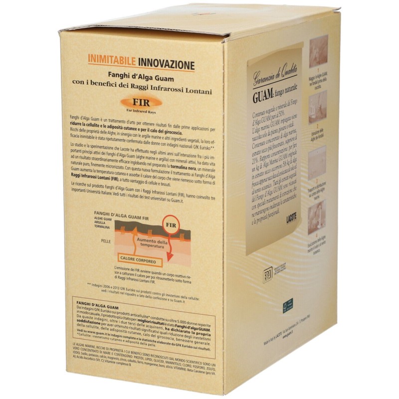 Scatola integra del prodotto Guam Fir Fanghi D'alga per Cellulite Confezione da 1 kg