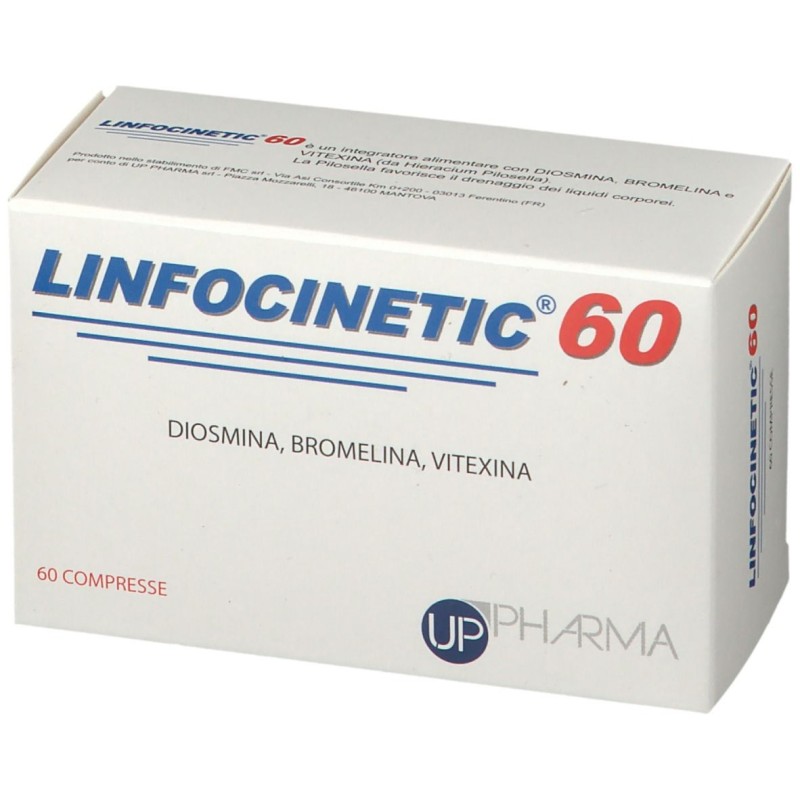 Confezione commerciale diLinfocinetic Integratore per Drenaggio Liquidi 60 Compresse
