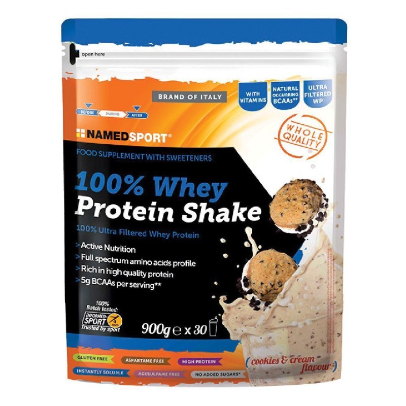 Pack ufficiale del prodotto 100% Whey Protein Shake Cookies & Cream per Crescita Muscolare 900 g Pack ufficiale del prodotto 100% Whey Protein Shake Cookies & Cream per Crescita Muscolare 900 g
