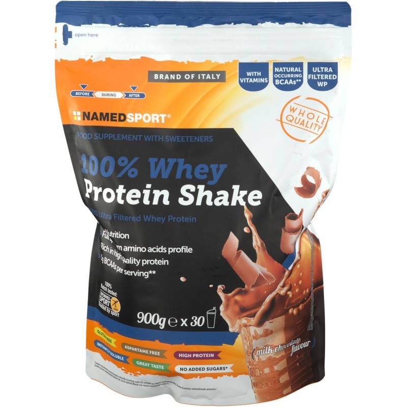Packaging integro del prodotto 100% Whey Protein Shake per Crescita Muscolare 900 g Packaging integro del prodotto 100% Whey Protein Shake per Crescita Muscolare 900 g