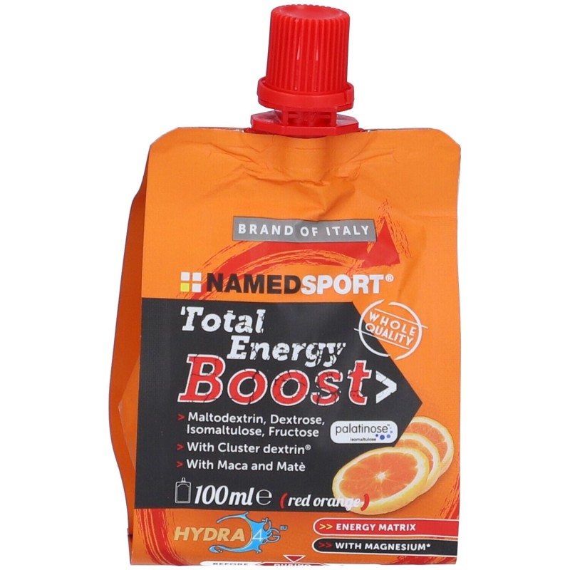 Visualizzazione chiara di Named Sport Total Energy Boost Arancia Rossa Integratore Energetico per Sportivi 100ml