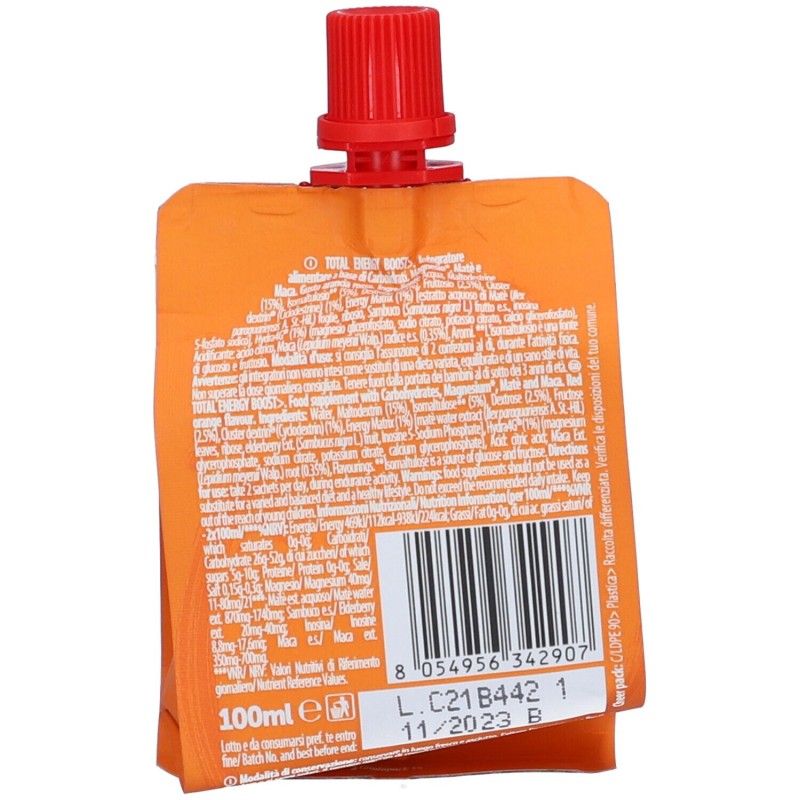 Scatola originale del prodotto Named Sport Total Energy Boost Arancia Rossa Integratore Energetico per Sportivi 100ml