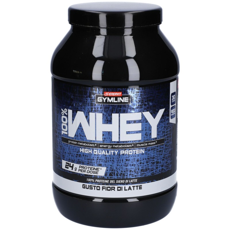 Foto illustrativa del packaging di Enervit Gymline 100% Whey Proteine Sportivi Gusto Fior di Latte 900g Foto illustrativa del packaging di Enervit Gymline 100% Whey Proteine Sportivi Gusto Fior di Latte 900g