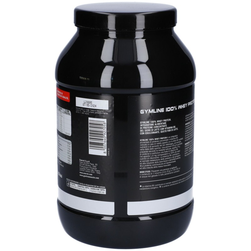 Dettaglio del packaging di Enervit Gymline 100% Whey Proteine Sportivi Gusto Fior di Latte 900g Dettaglio del packaging di Enervit Gymline 100% Whey Proteine Sportivi Gusto Fior di Latte 900g