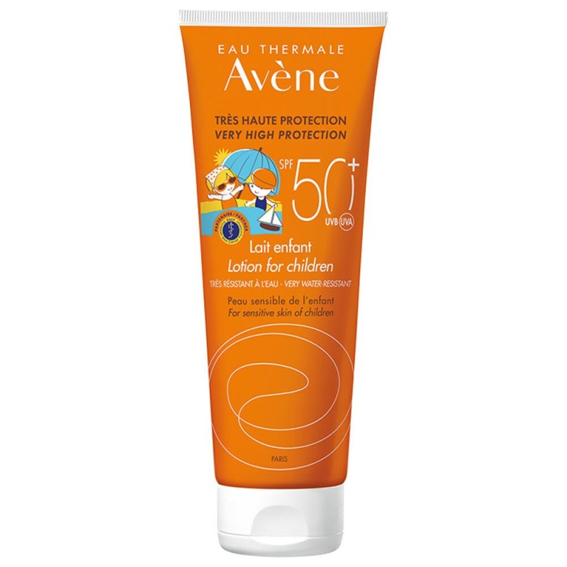 Primo piano di Avene Solare Bambini Formato Grande Protezione Latte 50+ 250ml Primo piano di Avene Solare Bambini Formato Grande Protezione Latte 50+ 250ml