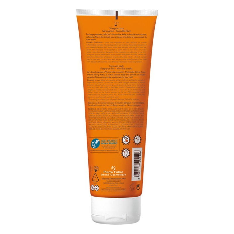 Vista del prodotto Avene Solare Bambini Formato Grande Protezione Latte 50+ 250ml Vista del prodotto Avene Solare Bambini Formato Grande Protezione Latte 50+ 250ml