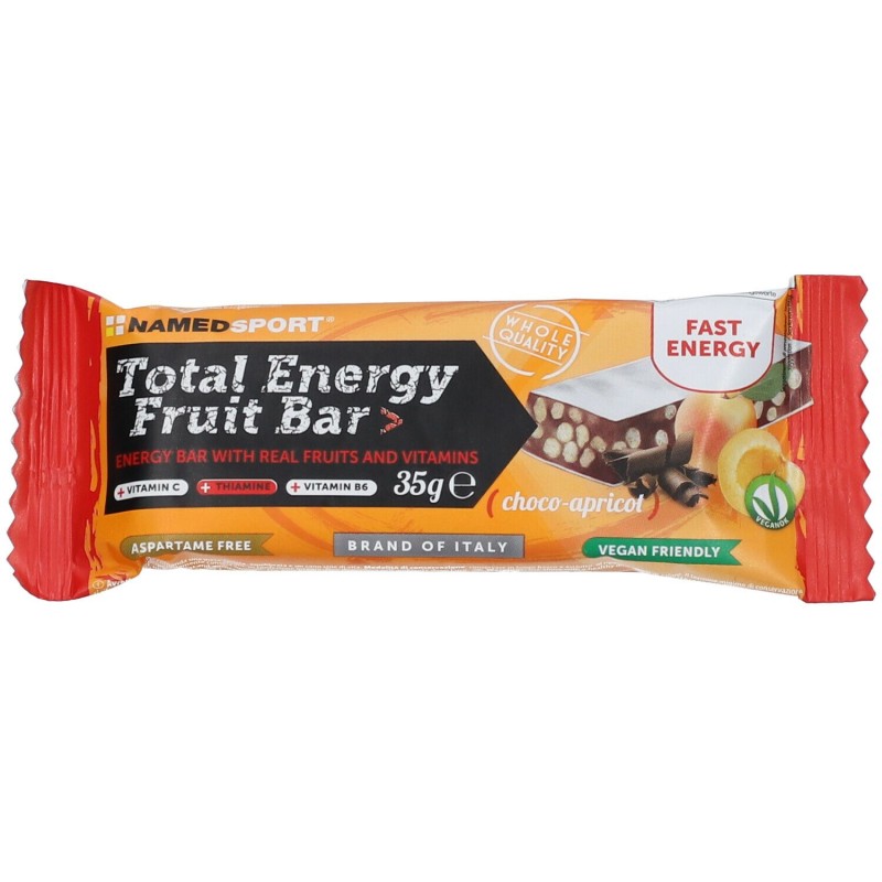 Vista del prodotto Named Sport Total Energy Fruit Bar Barretta Gusto Cioccolato Albicocca 35g Vista del prodotto Named Sport Total Energy Fruit Bar Barretta Gusto Cioccolato Albicocca 35g