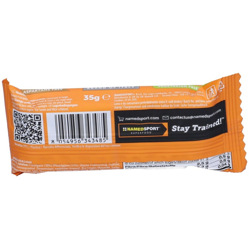 Scatola integra del prodotto Named Sport Energybar Barretta Energetica per Sportivi Gusto Pesca 35gr Scatola integra del prodotto Named Sport Energybar Barretta Energetica per Sportivi Gusto Pesca 35gr
