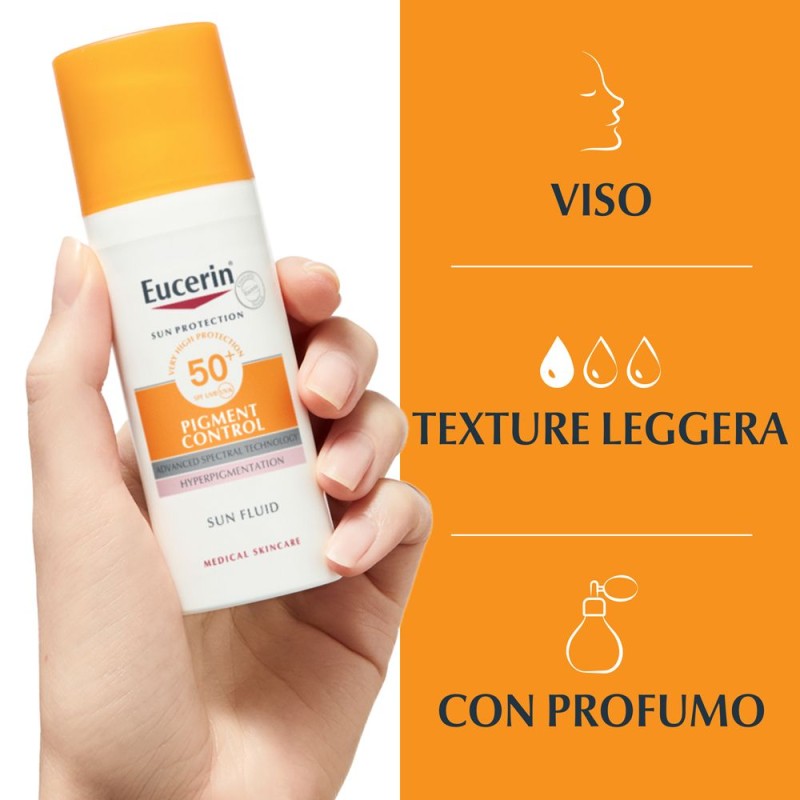 Foto illustrativa del packaging di Eucerin Sun Pigment Control Crema Solare SPF 50+ 50ml Foto illustrativa del packaging di Eucerin Sun Pigment Control Crema Solare SPF 50+ 50ml
