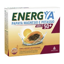 Foto illustrativa del packaging di Energya Adulti 50+ Integratore con Papaya, Magnesio e Potassio 14 Bustine Foto illustrativa del packaging di Energya Adulti 50+ Integratore con Papaya, Magnesio e Potassio 14 Bustine