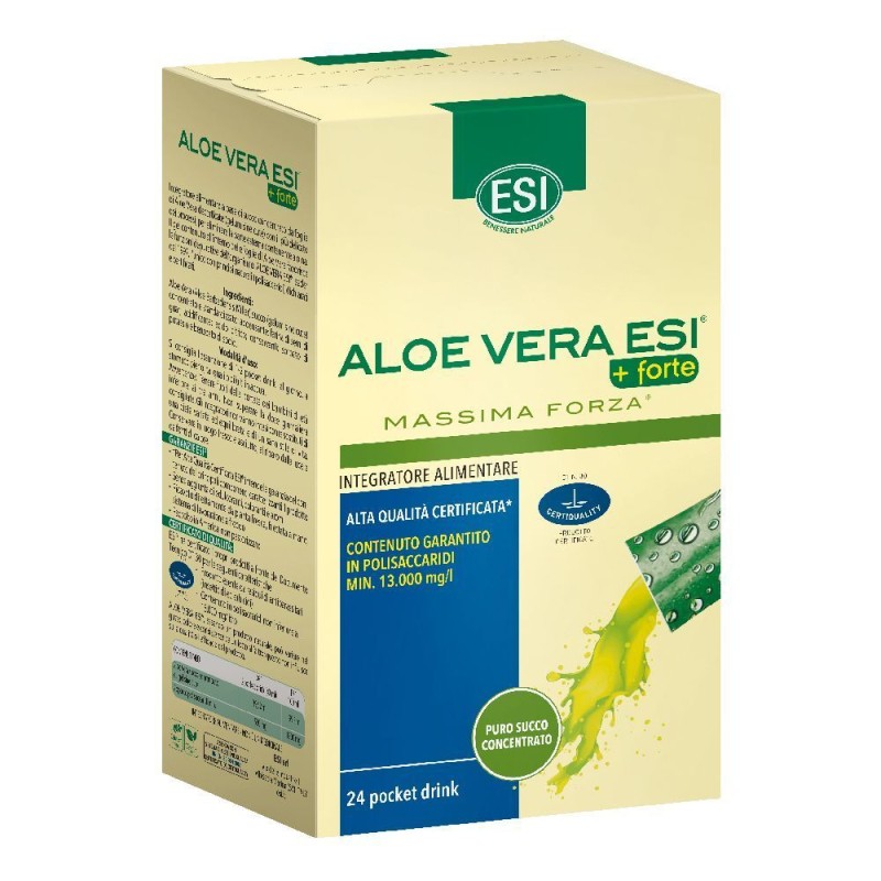 Pack ufficiale del prodotto ESI Aloe Vera Succo +Forte Pocket Drink 24 Bustine