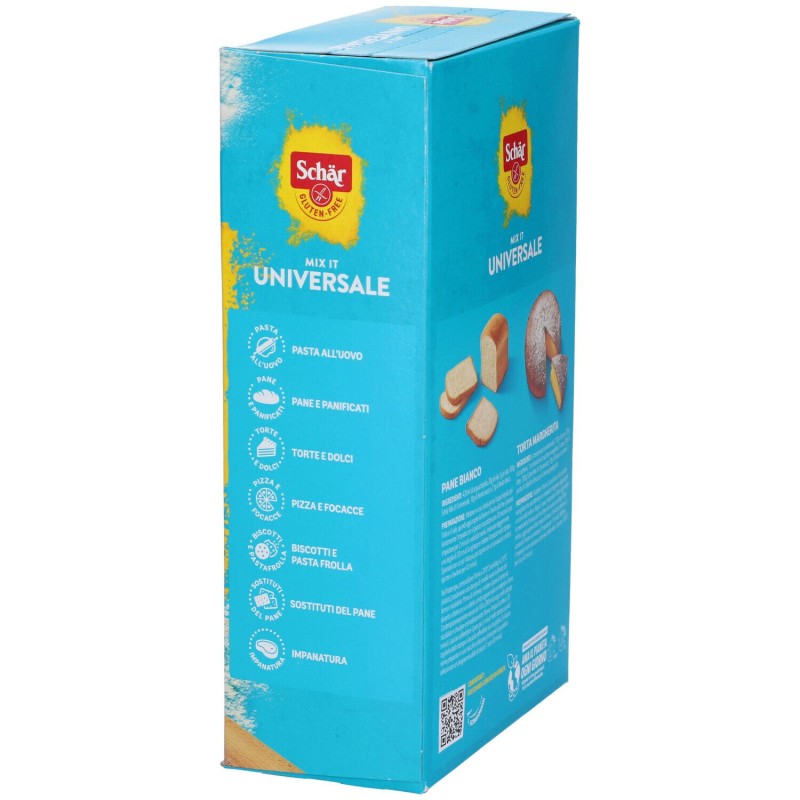 Foto illustrativa del packaging di Schär Mix It Universale per Intolleranze 1020g Foto illustrativa del packaging di Schär Mix It Universale per Intolleranze 1020g