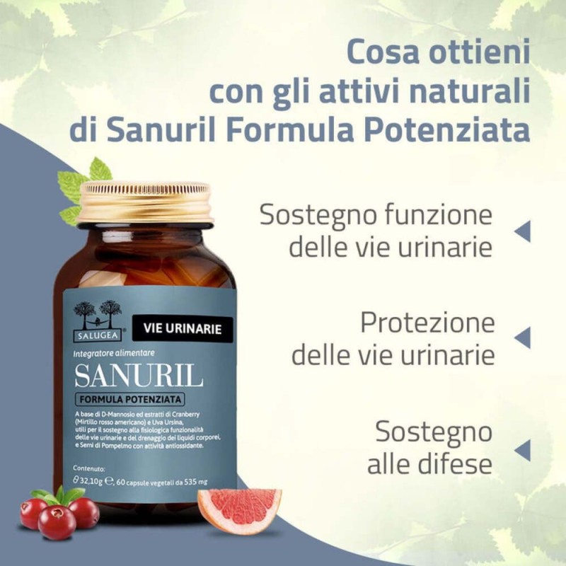 Pack ufficiale del prodotto Sanuril Formula Potenziata Integratore Antiossidante 60 Capsule