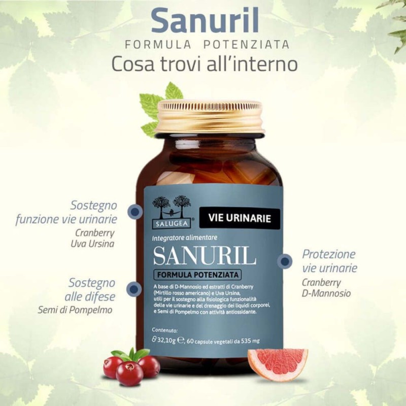 Scatola integra del prodotto Sanuril Formula Potenziata Integratore Antiossidante 60 Capsule