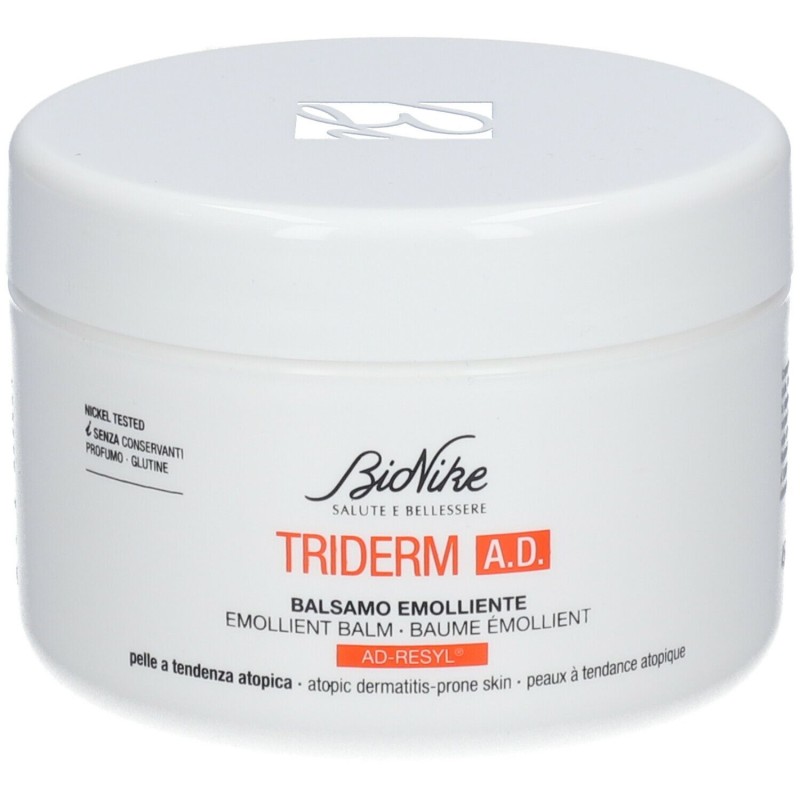 Foto illustrativa del packaging di Bionike Triderm AD Balsamo Emolliente per Pelle Atopica 450ml Foto illustrativa del packaging di Bionike Triderm AD Balsamo Emolliente per Pelle Atopica 450ml