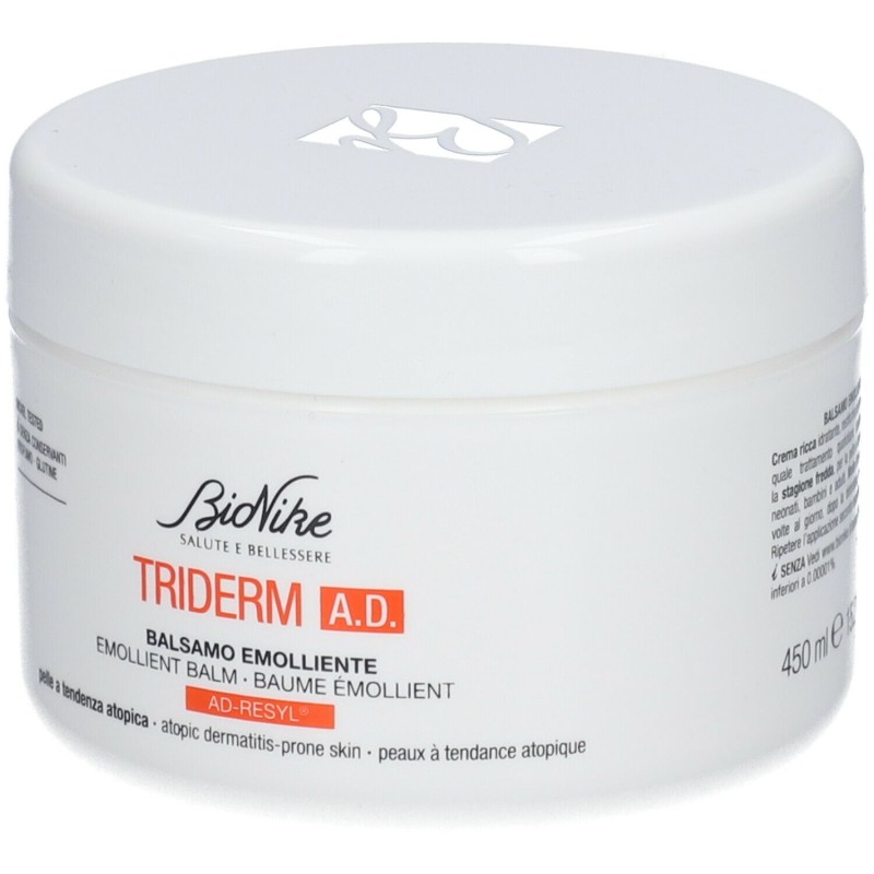 Vista del prodotto Bionike Triderm AD Balsamo Emolliente per Pelle Atopica 450ml Vista del prodotto Bionike Triderm AD Balsamo Emolliente per Pelle Atopica 450ml