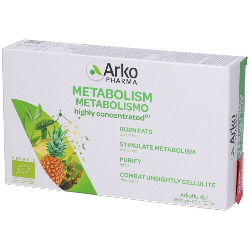 Primo piano di Arkofluidi Metabolismo Bio per Supporto Metabolismo 20 Fiale Primo piano di Arkofluidi Metabolismo Bio per Supporto Metabolismo 20 Fiale