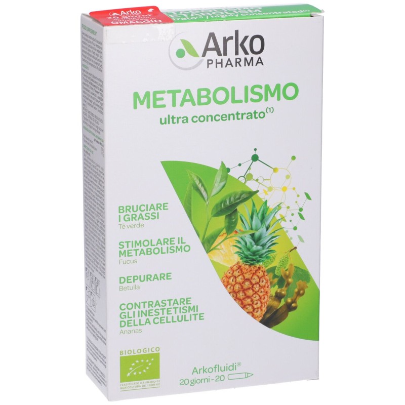 Confezione sigillata di Arkofluidi Metabolismo Bio per Supporto Metabolismo 20 Fiale Confezione sigillata di Arkofluidi Metabolismo Bio per Supporto Metabolismo 20 Fiale