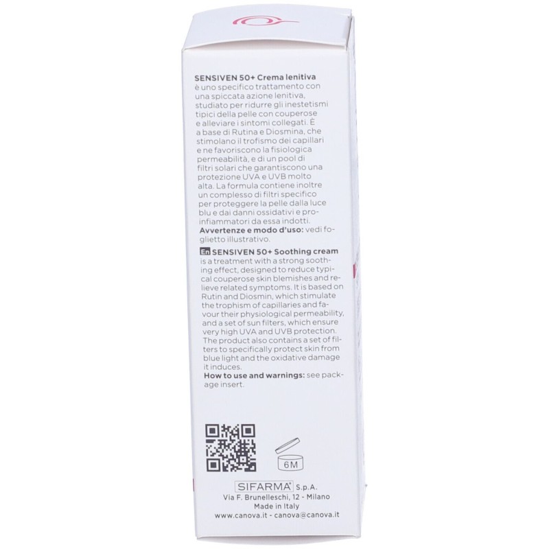 Foto ravvicinata di Sensiven 50+ per Pelle con Couperose 50ml