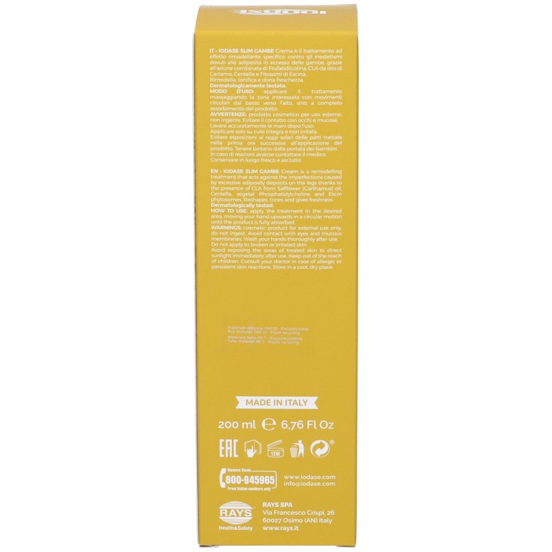 Pack ufficiale del prodotto Iodase Slim Gambe per Rimodellamento e Drenaggio 200ml Pack ufficiale del prodotto Iodase Slim Gambe per Rimodellamento e Drenaggio 200ml