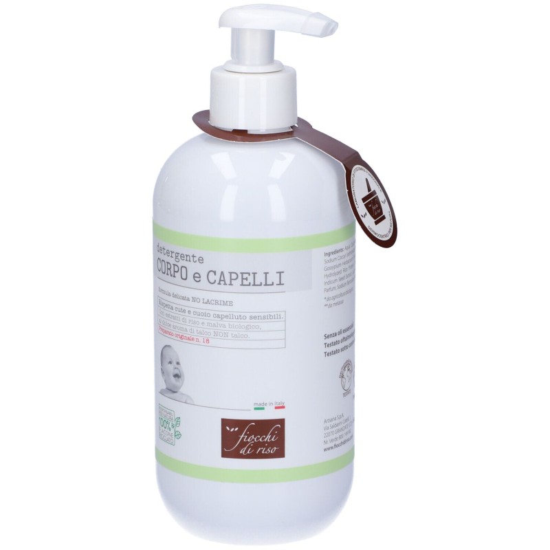 Visualizzazione chiara di Fiocchi di Riso Detergente Corpo e Capelli Talco per Bambini 400ml Visualizzazione chiara di Fiocchi di Riso Detergente Corpo e Capelli Talco per Bambini 400ml
