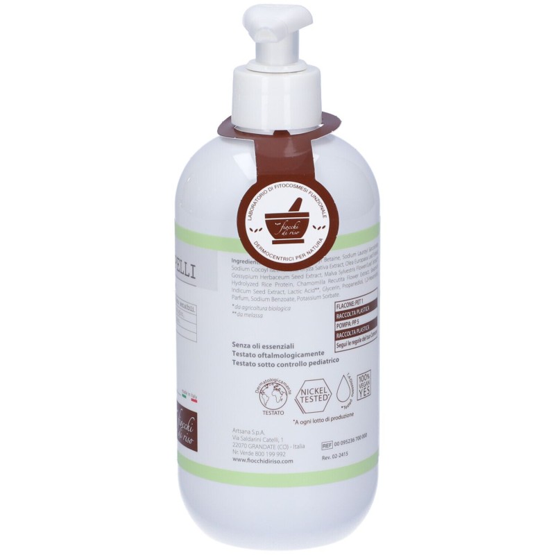 Scatola originale del prodotto Fiocchi di Riso Detergente Corpo e Capelli Talco per Bambini 400ml Scatola originale del prodotto Fiocchi di Riso Detergente Corpo e Capelli Talco per Bambini 400ml
