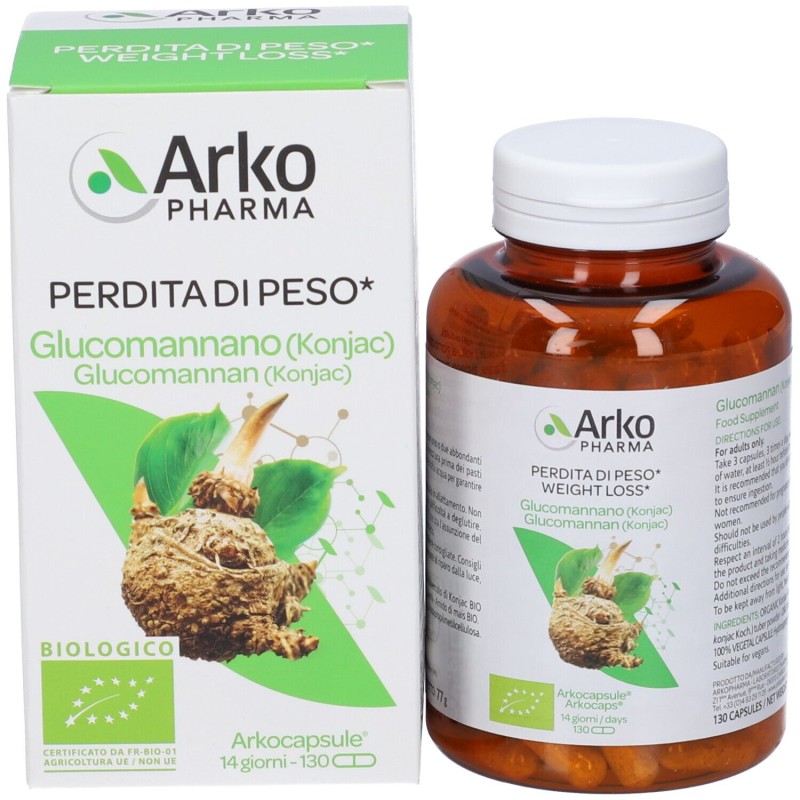 Foto ravvicinata di Arkocapsule Glucomannano Integratore per Controllo della Fame 130 Capsule