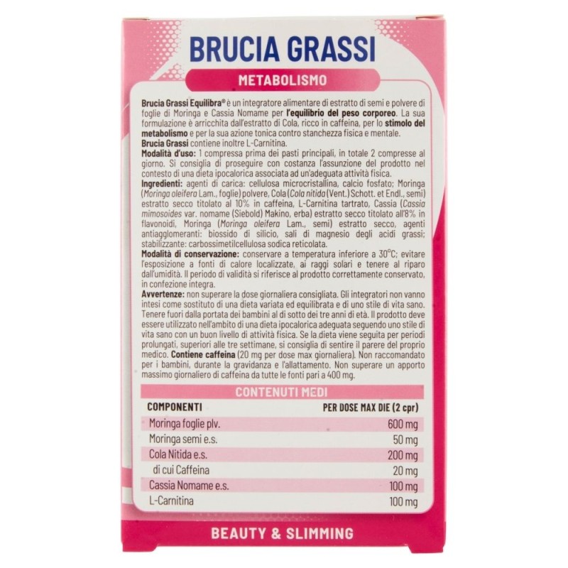 Immagine reale di Equilibra Brucia Grassi Integratore Perdita Peso 40 Compresse Immagine reale di Equilibra Brucia Grassi Integratore Perdita Peso 40 Compresse