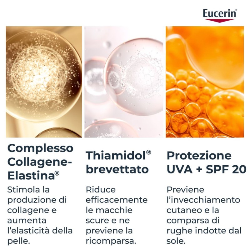 Dettaglio del packaging di Eucerin Hyaluron Filler Elasticity Crema Contorno Occhi Spf15 15ml